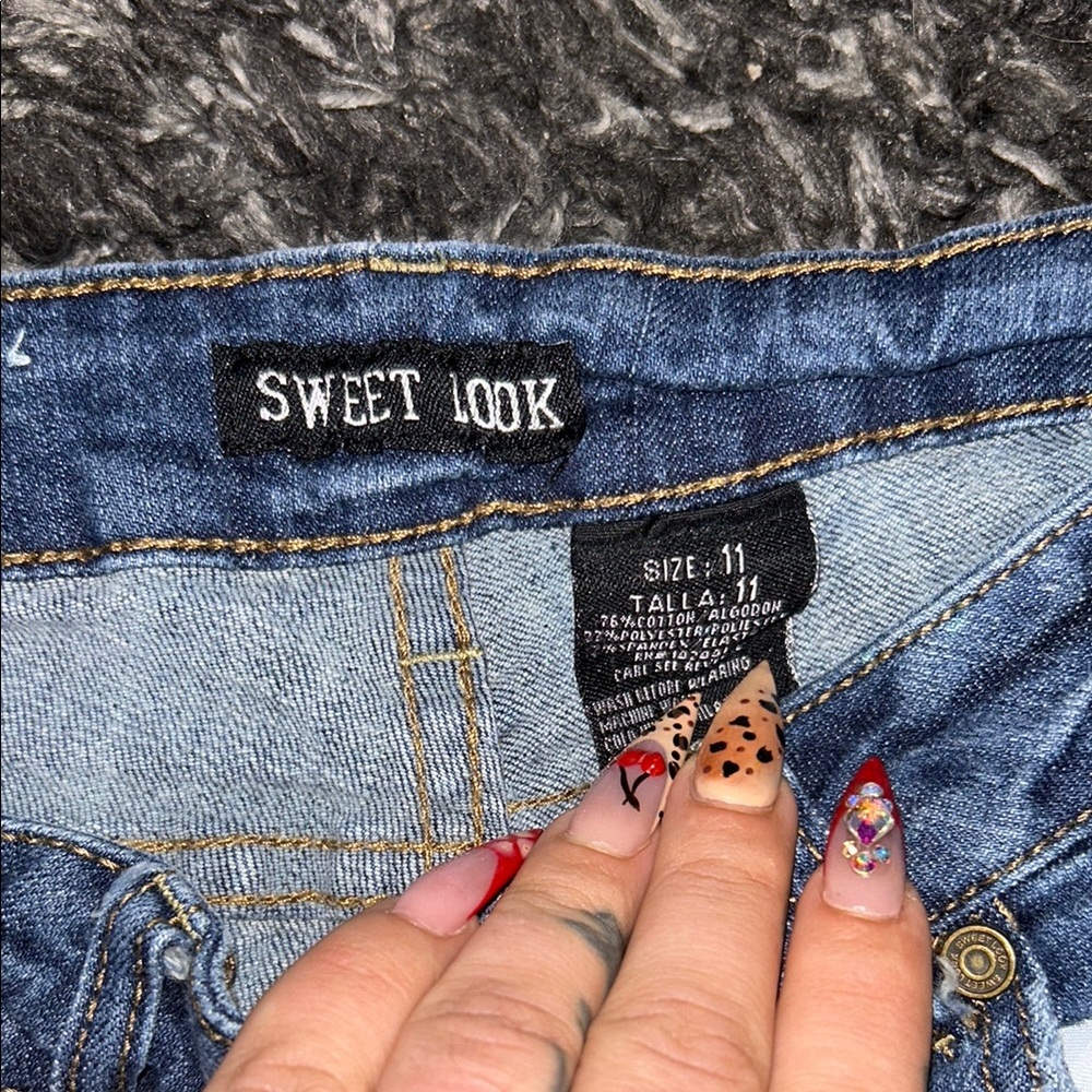 SIZE 11- Distressed Blue Jeans - Picture 3 of 4